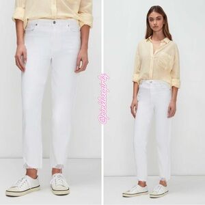 NWT $290 7 FOR ALL MANKIND
LUXE HIGH WAIST CROPPED STRAIGHT DESTROY HEM | SOLEIL